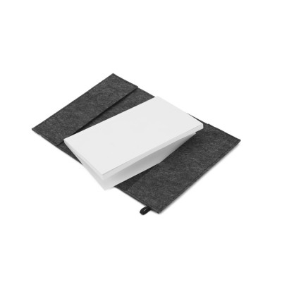 BALDWIN. A5 notepad with recycled felt cover (100 rPET) and lined pages in 100 recycled paper